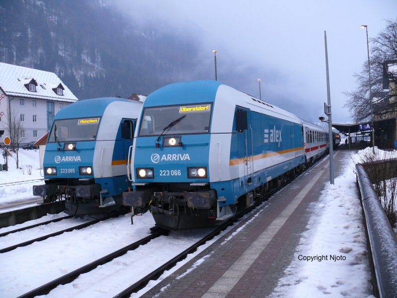 IC Wagenberfhrung nach Oberstdorf mit ALEX 86706 am 06.01.08.