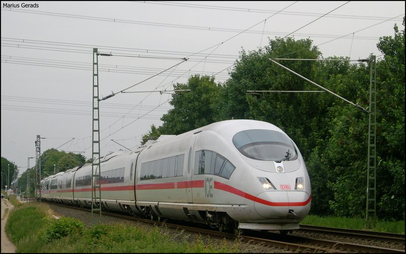 ICE14 nach Bruxelles-Midi als Umleiter gen Aachen an der ehem. Anrufschranke 6.6.2009