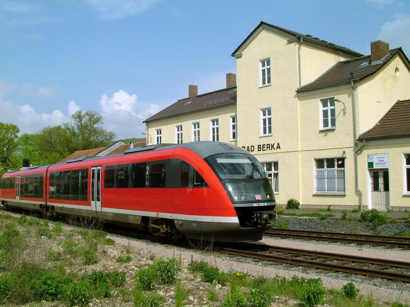 Ilmtalbahn - VT 642 im Bahnhof Bad Berka (Strecke Weimar - Kranichfeld)