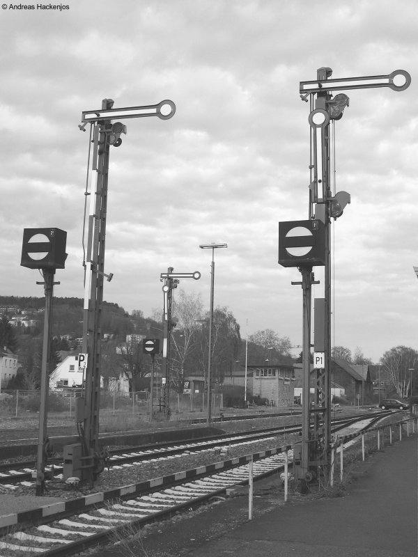 Im Jahre 2008 stehen noch Formsignale in Bad Mergentheim nur wie lange noch ist der Frage?