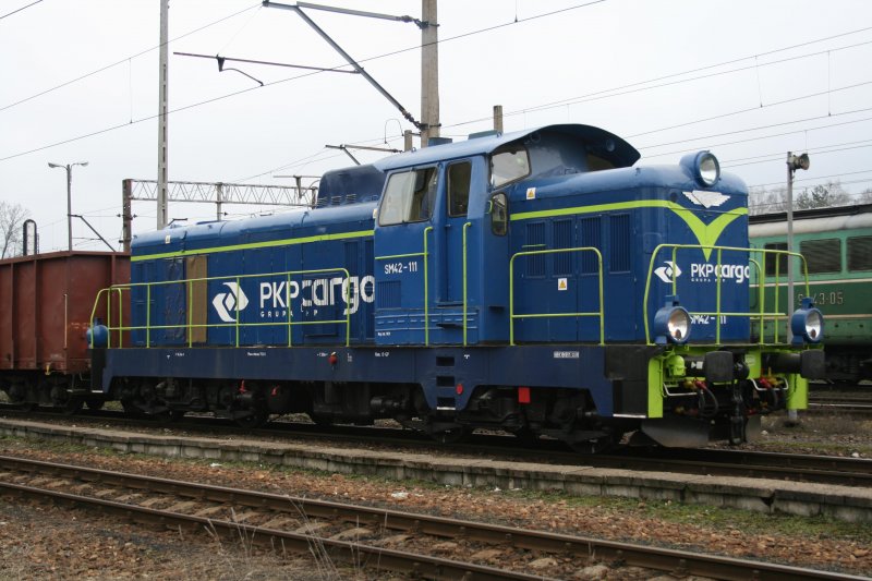 Im neuen PKP Lock zeigt sich die SM42-111 in Czerewiensk,07.03.09