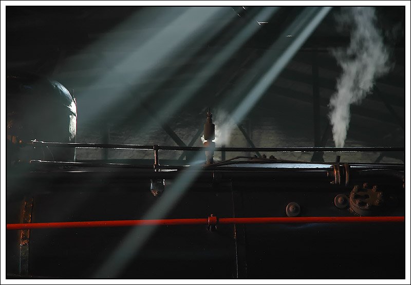 Impression aus dem Lokschuppen in Wolsztyn, aufgenommen am 2.5.08