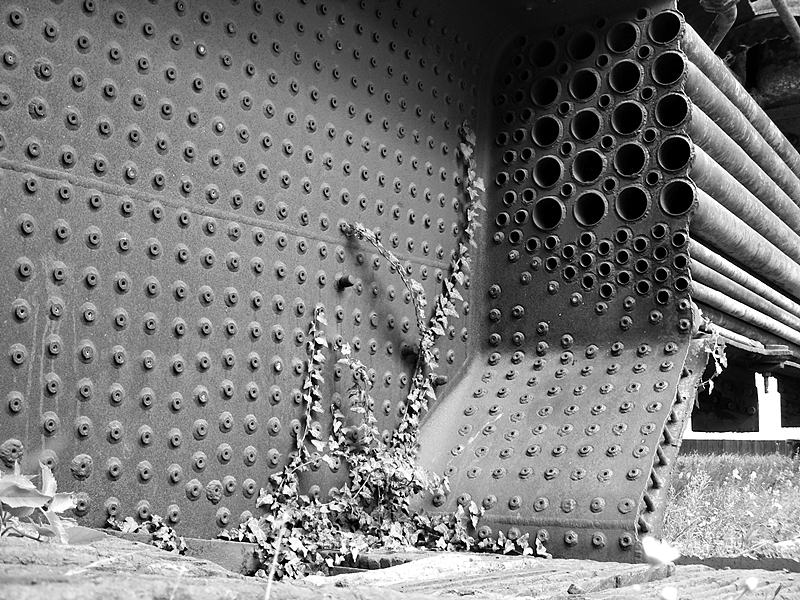 in einer Feuerbchse kann sich nicht nur Kohle oder Koks breitmachen,
Schnittmodell in Darmstadt-Kranichstein