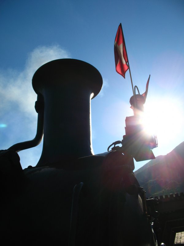 In Realp wurde am 23.06.2007 dieser Kamin von
der DFB Lok  Furkahorn  um 18.15 Uhr fotografiert.