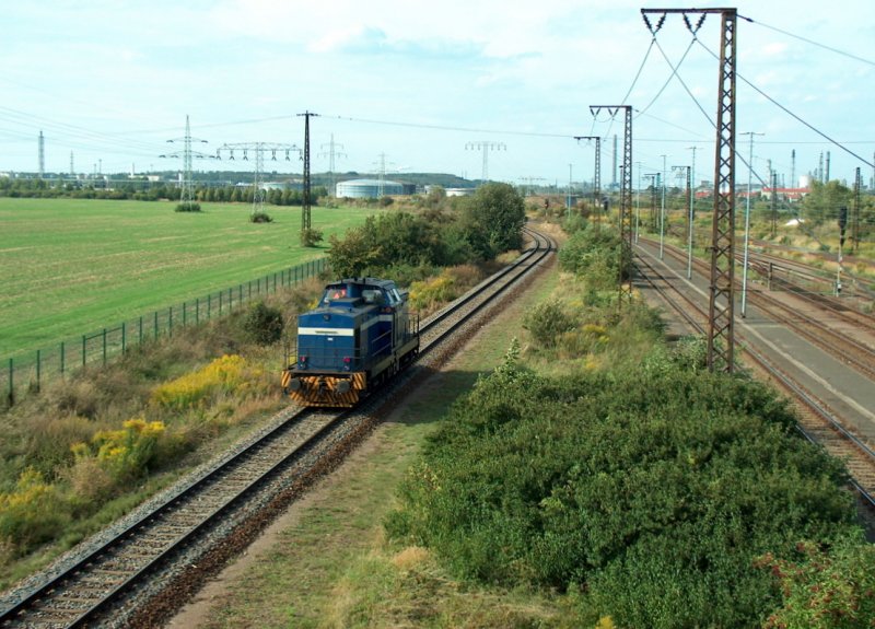 InfraLeuna 131 auf dem Anschlussgleis der Leuna Werke in Gro�korbetha Rbf; 02.09.2008