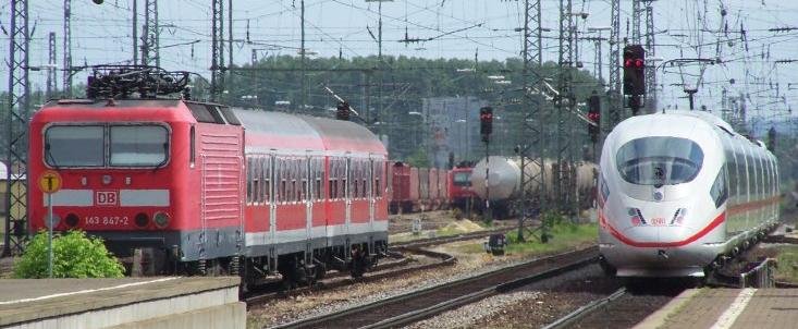 Ingolstadt Hbf mit Blick in Richtung Mnchen Hbf. Aufgenommen am 27.05.07