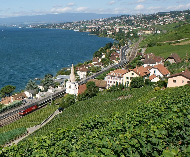 IR 1423 bei der Durchfahrt in Villette VD in Richtung Brig.
(13.08.2008)