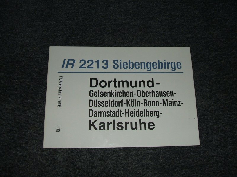 IR 2213  Siebengebirge  Dortmund - Karlsruhe