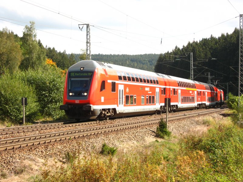 IRE 4714 mit Schublok 146 229-0 am Km 69,0 der Schwarzwaldbahn 19.9.07