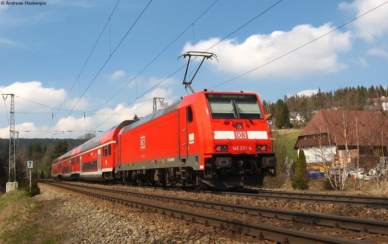 IRE 4714 mit Schublok 146 232-4 am km 69,1 18.4.08