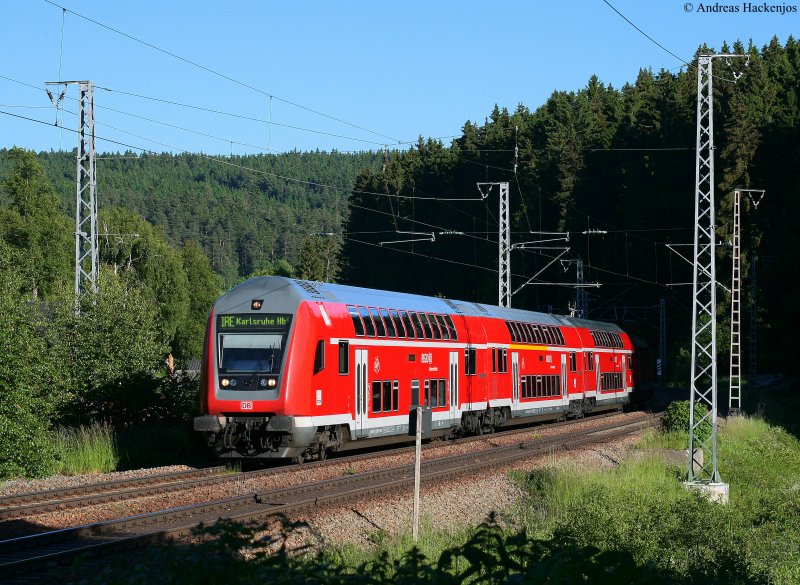 IRE 4720 (Konstanz-Karlsruhe Hbf) mit Schublok 146 234-0 am km 69,0 13.6.09