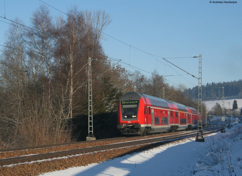 IRE4714 (Konstanz-Karlsruhe) mit Schublok 146 231-6 am km 70,0 9.1.09
