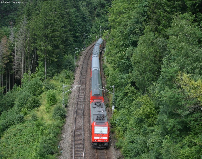 IRE4714 mit Schublok 146 237-3  Karlsruhe  am Dreibahnenblick 26.7.08
