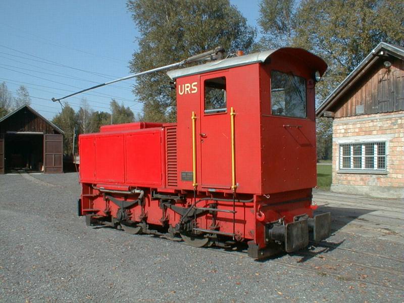IRR,Dienstbahn,Diesel-Elektrische Lok Urs (1949) auf dem Werkplatz in Koblach/Steinbruch 