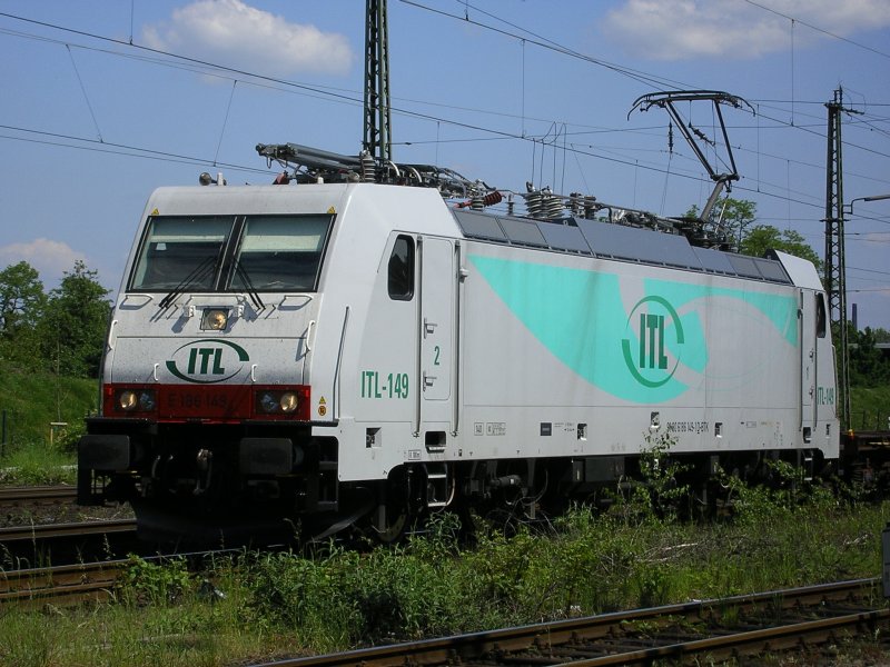 ITL 149 ,E 186 149 ,9180 6286 149-D-BTK ,vor GZ in Duisburg-
Rheinhausen.(12.05.2008)