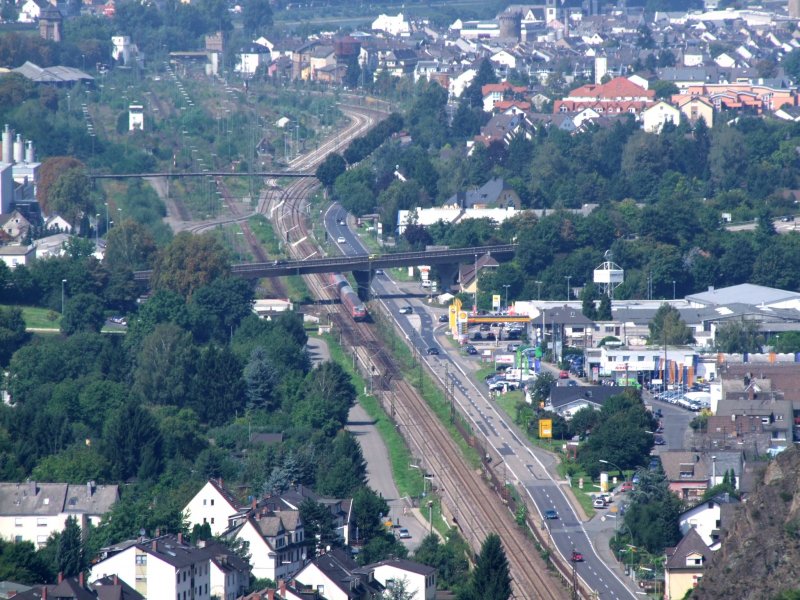 KBS466 bei Braubach, von der Marksburg aus gesehen; 080827