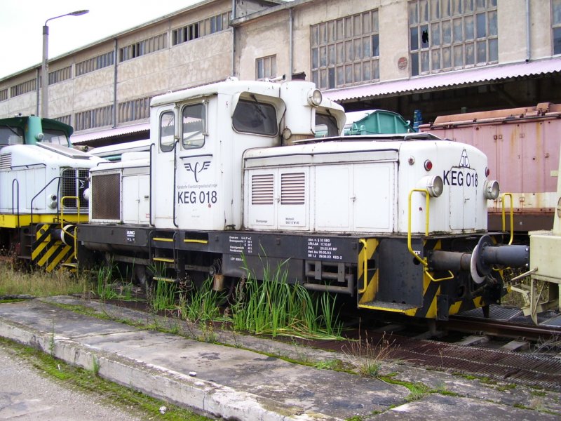 KEG 018 abgestellt im Zementwerk Karsdorf; 08.09.2007