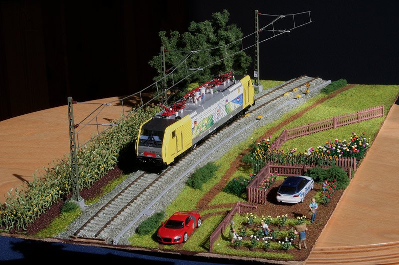 Kleines Modell-Diorama. Abmessungen ca. 25*50 cm. bersichtsbild.