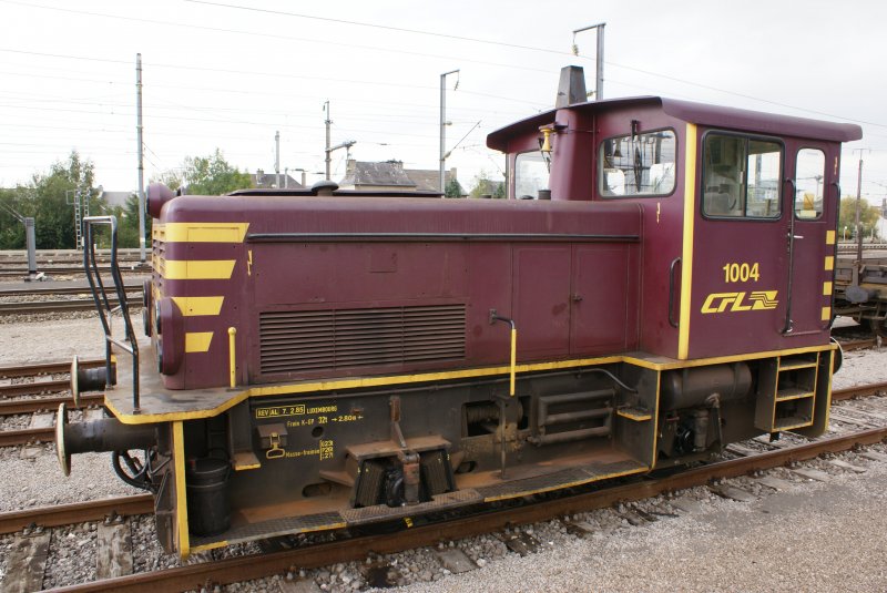 Kleinlokomotive CFL 1004 im Bahnhof Bettemburg. 29.07.2007