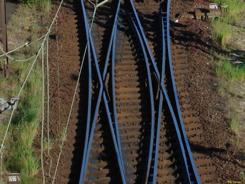 Kreuzweiche im Rangierbahnhof Maschen. Aufnahme vom 29.4.07 auch: www.artsbilder.de