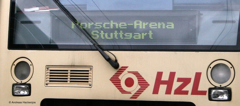 Kuriose und seltene Anzeigen am RS1 der HzL Teil6: Porsche Arena Stuttgart am VT 234 als HzL85856 in Rottweil 15.3.09