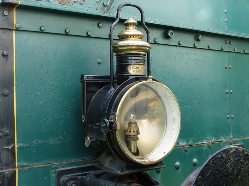 Lampe der 1. Feldschlsschen-Lok E 2/2 von 1907. Standort Brauerei Feldschlsschen Rheinfelden, Aargau. Juni 2005