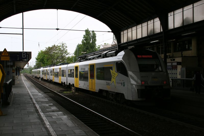 Leider nur ein schneller Nachschuss.Doppeltraktion BR460 bei der Aussfahrt Bonn(Hbf.).09.05.09.
