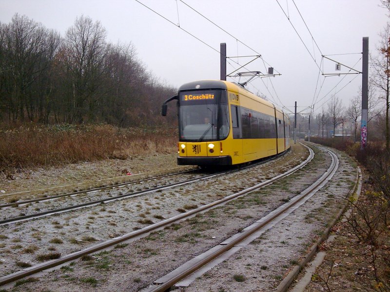 Linie 3 ,kurtz vor der Haltsestelle Cmmerswalder Strasse Richtung Coschtz