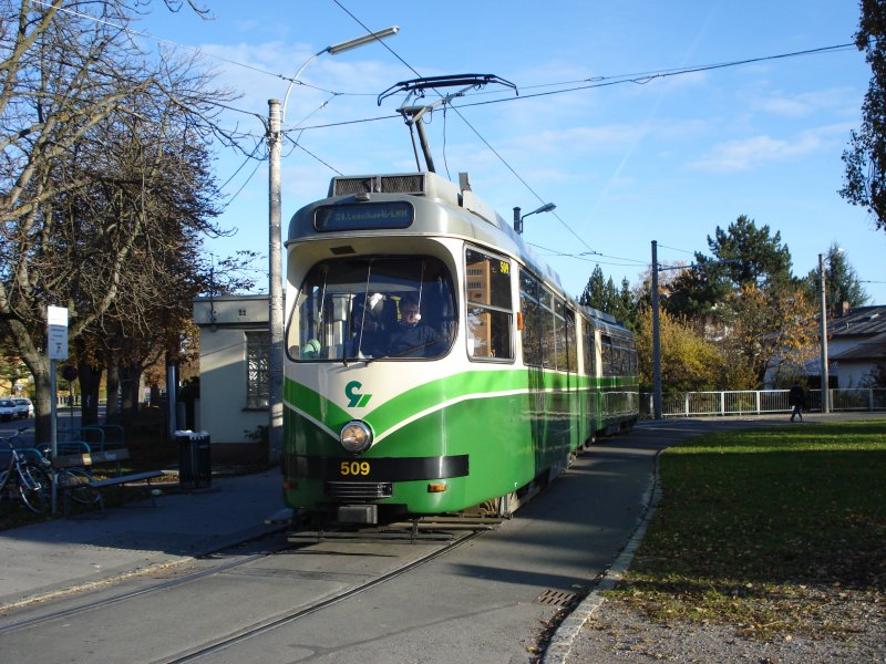 Linie 7 auf der Endstation Wetzelsdorf.