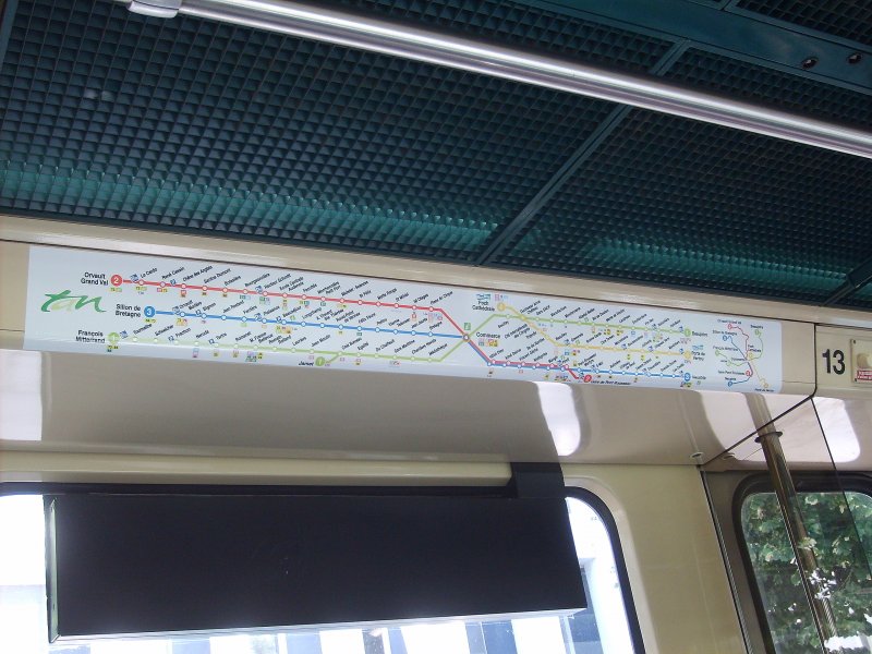Linienplan der Straenbahn in Nantes