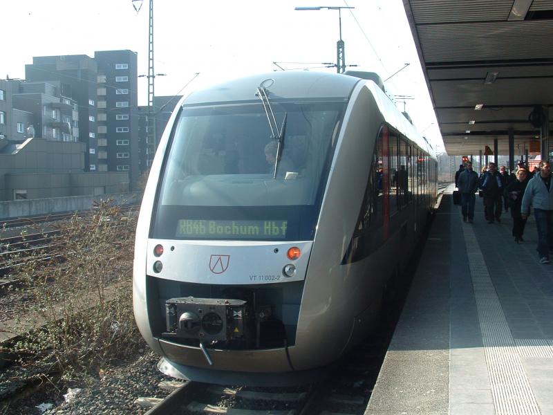 LINT41 des Abellio-Verband als  Nokia-Bahn  im Hauptbahnhof Gelsenkirchen Richtung Bochum Hbf. Abgelichtet am 25.02.2006.