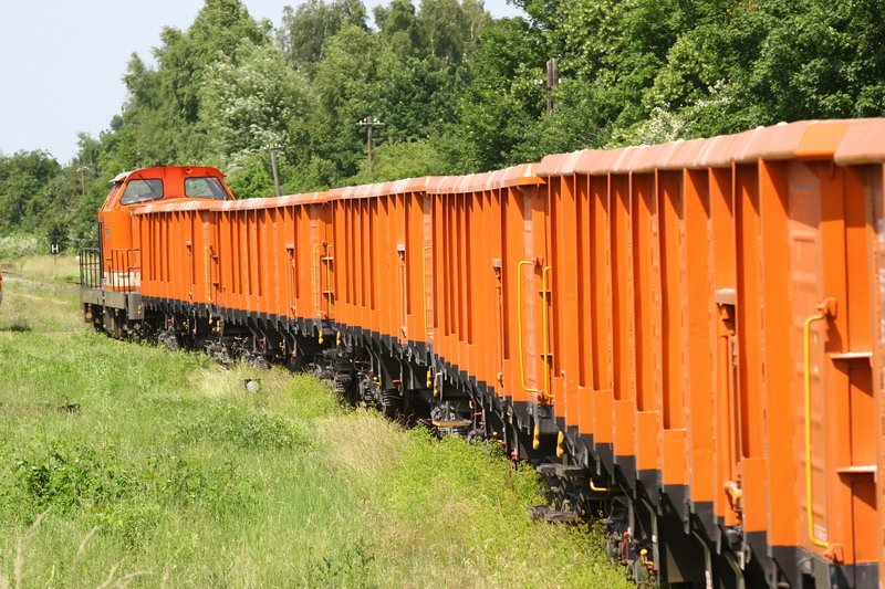 LOCON 212 mit Gterzug im Bahnhof Wittenburg. 08.06.2007