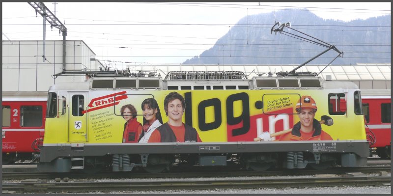Login Lok Ge 4/4 II 611  Landquart  in Landquart. (22.10.2007)