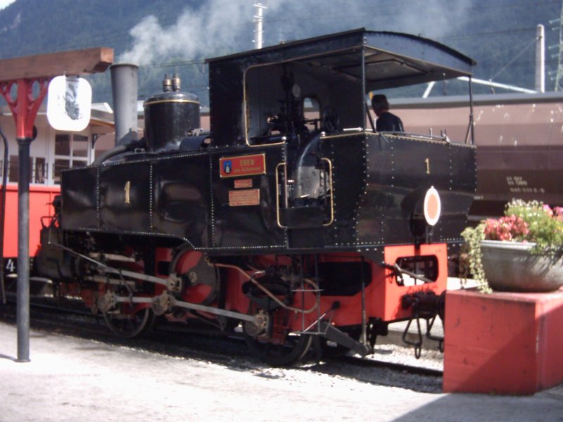 Lok 1 der Achenseebahn im Juli 2006 im Bf. Jenbach