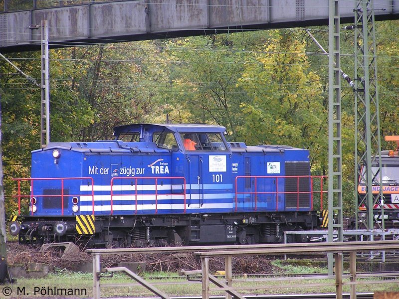 Lok 101 der Wincanton Rail GmbH (ex DR 110 423 / DB 202 423) am 23.10.2008 in Saarbr�cken