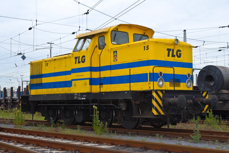 Lok 15 der TLG (eine V60 Ost)im BauzugEinsatz. Oberhausen 01.07.2007