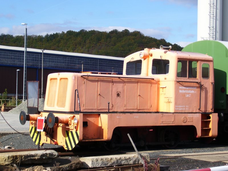 Lok 2 der Weieritztalbahn im Oktober 2007. Leider ist die V 10B nicht betribsfhig.