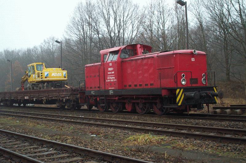 Lok 3 der PBSV Verkehrs GmbH Magdeburg am 04.12.2002 in Frohburg