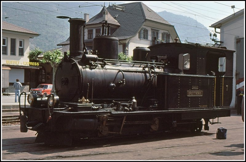 Lok 7 Breithorn vor dem Depot Visp. (Archiv 06/77)