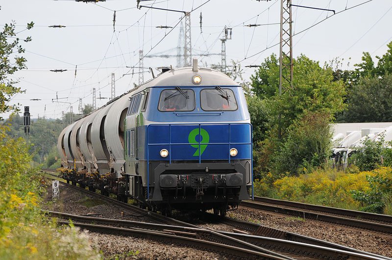 Lok 9 der NIAG (ex 216 055) in Ratingen Abzwg. Lintorf. 02.09.2008 