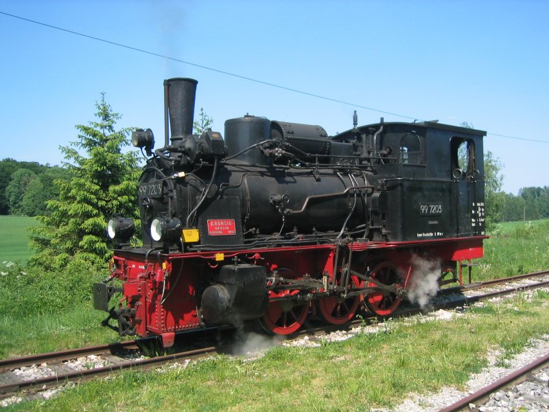 Lok 99 7203 beim Umsetzen, diesmal am Endbahnhof Oppingen
