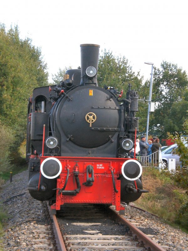 Lok AMPFLWANG an der jetzigen Endstelle Schmachtenhagen (Heidekrautbahn) Oktober 2007