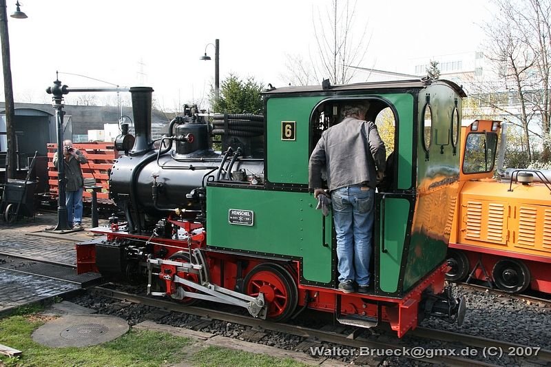 Lok FFM 6 auf dem Weg zur Bekohlungsanlage - Weitere Fotos vom Teddybren-Tag am 01.04.2007 siehe auch auf http://www.schmalspuralbum.de/