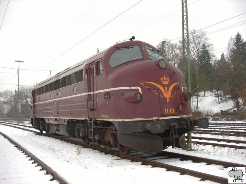 Lok V 170 1143 der Firma Eichholz in original dnischer Lackierung aufgenommen am 29. November in Coburg