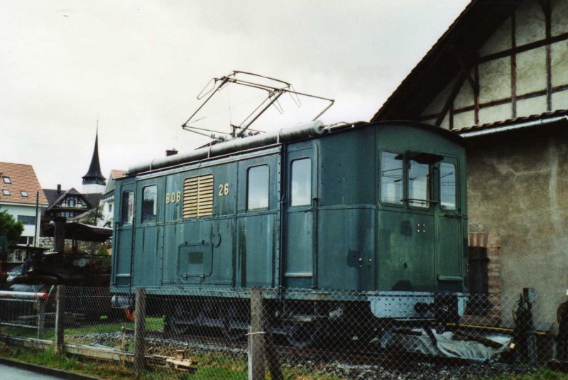 Lokomotive Nr. 26 der Berner Oberland Bahn (BOB) am 28. Mrz 2009 in Kerzers, Eisenbahnmuseum