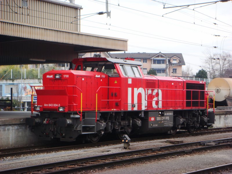 Lokportrait der Am 843 004 in Rotkreuz am 09.04.2008