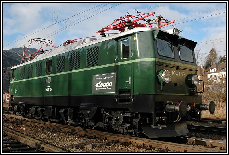 Lokportrait der BB Nostalgielok 1041.15, aufgenommen am 6.1.2007 in Mrzzuschlag.