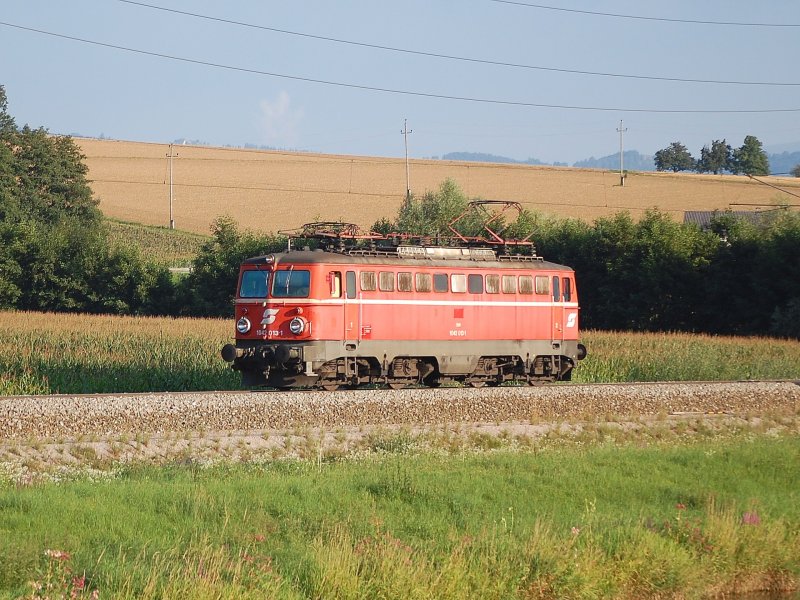 Lokzge sind normalerweise nicht unbedingt
ein aufregendes Motiv fr mich. Ausser es sind
besondere Leistungen. So wie am 07.08.2008,
da war der Oldtimer 1042 013 bei Wartberg/Kr.zu sehen.