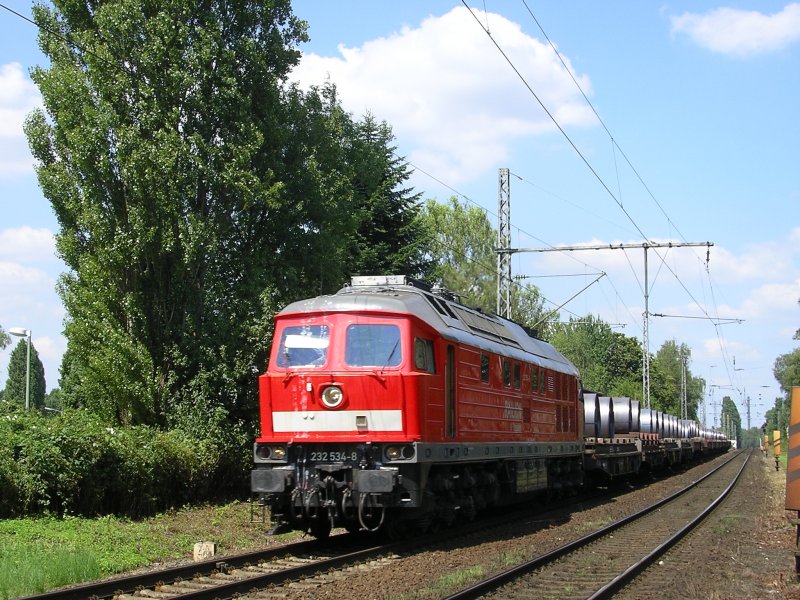 Ludmilla 232 534-8 mit Blechrollen GZ nach Bochum Nord.(24.07.2008) 