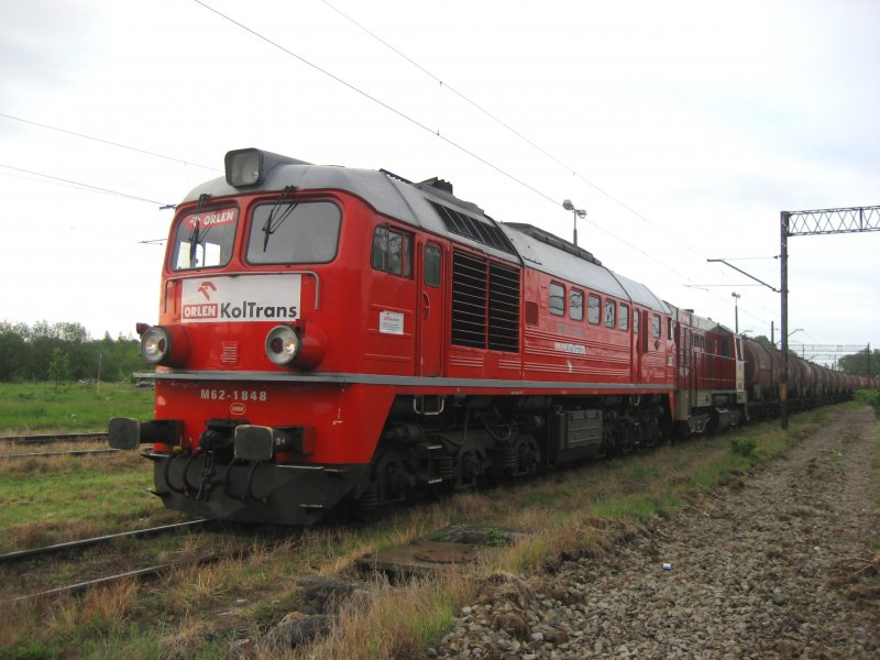 M62-1848 und T448p-048 mit einem Kesselzug am 05.06.2009 in Gdańsk Południe.